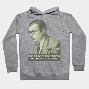 Jean-Paul Sartre Portrait and Quote Hoodie